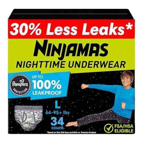L, 34 Ct - Pampers-powered & odor control