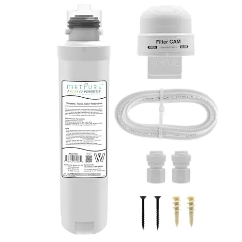 Metpure inline water filter kit with twist replacement design