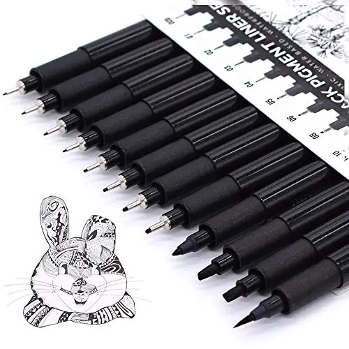 TWOHANDS art pens set with 12 different tip sizes