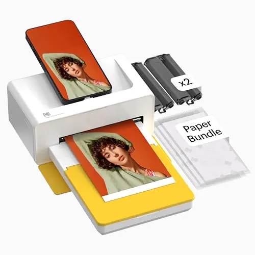 Kodak Dock Plus photo printer charging phone while printing