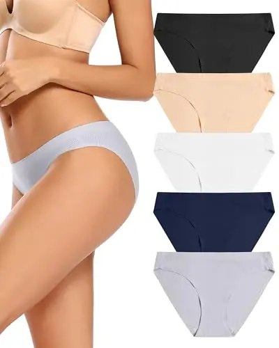 Seamless Breathable No Show Briefs (5-Pack)