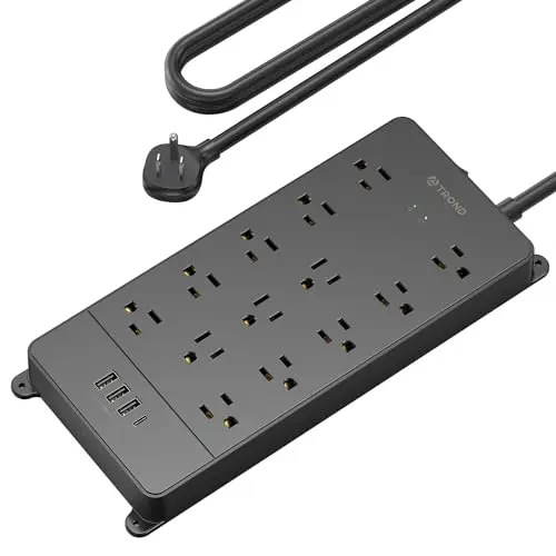 13-Outlet, USB C Ports, 4000 Joules, Mountable