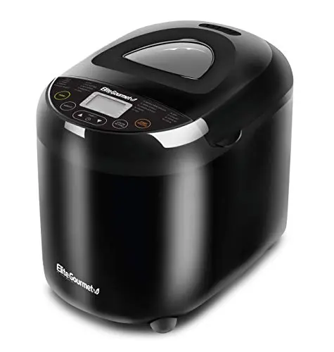 Elite Gourmet programmable bread maker machine in black