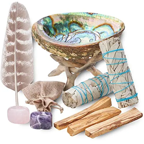Complete kit with abalone shell & palo santo