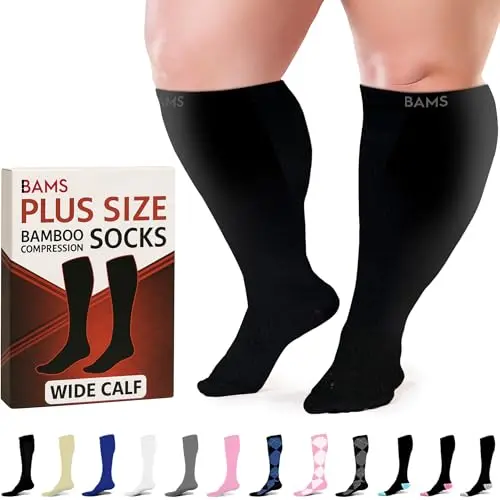 Graduated Knee-High Support, Bamboo, XL-XXXL