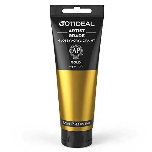 GOTIDEAL metallic gold acrylic paint in large tube for clay accent work