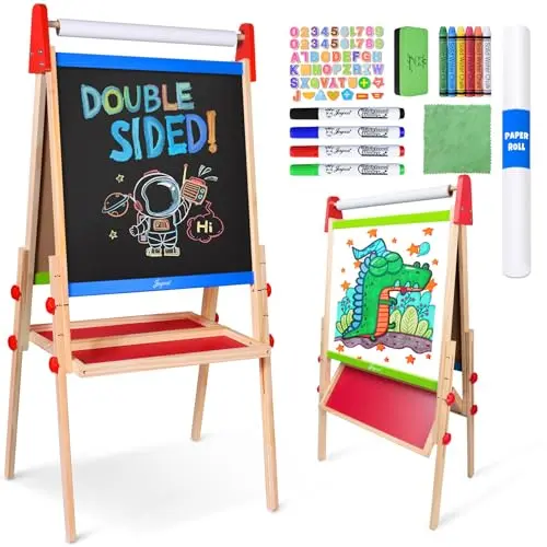 Double Sided Magnetic Easel, Blue, Height Adjustable