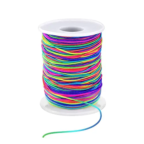 LUSTEMBER rainbow-colored elastic stretch cord for bracelets