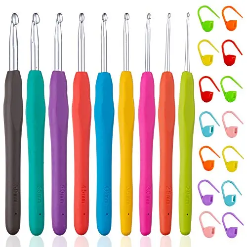 Vodiye crochet hooks with rubber ergonomic handles