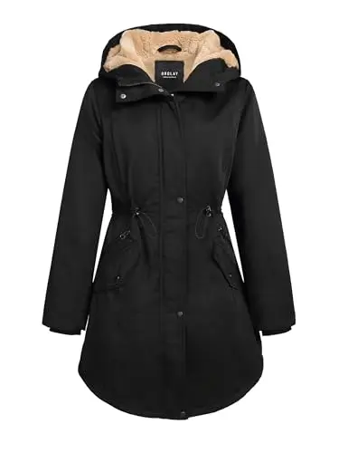 Fleece-lined parka with adjustable fit