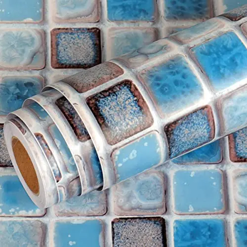 Blue Mosaic Peel & Stick, Removable, 15.8"x78.8"