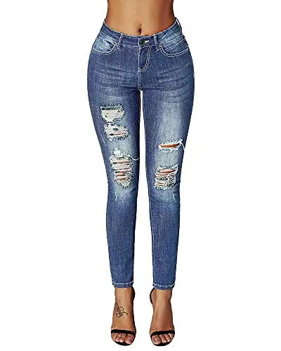 Destroyed Skinny Ankle Denim