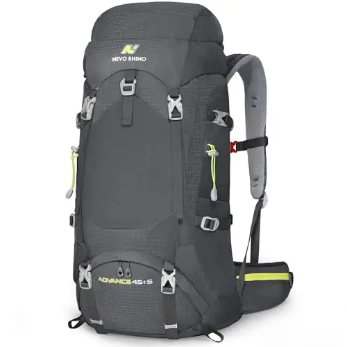 Internal Frame Hiking Backpack, Waterproof with Rain Cover