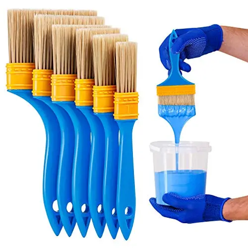 KXCOFTXI six-piece chalk paint brush set with blue handles