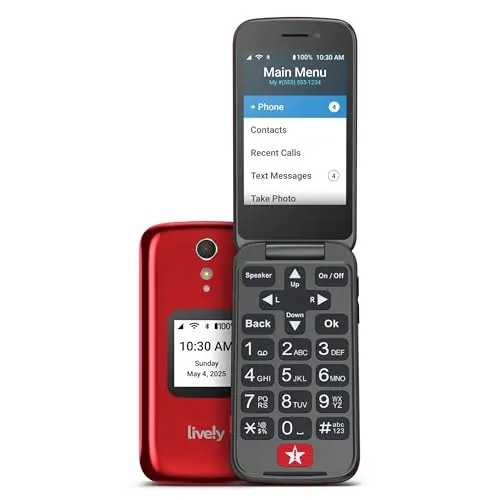 Red Flip Phone for Seniors (Lively Only)