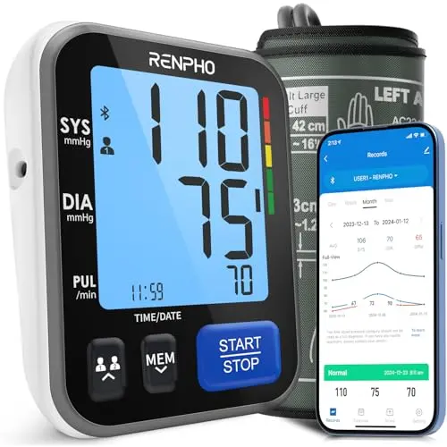 Bluetooth Upper Arm Monitor, High Memory, Voice Option