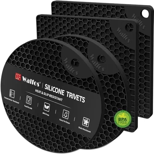 4-Pack Heat Resistant Multipurpose Potholders (Black)