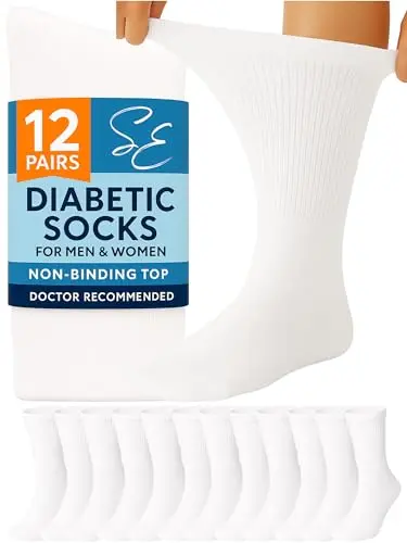 Extra Wide, Non-Binding, Unisex (12 Pairs)