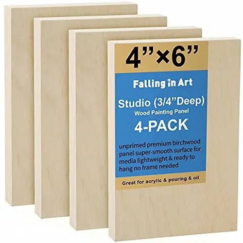 Falling in Art small birch wood panels for wood burning projects