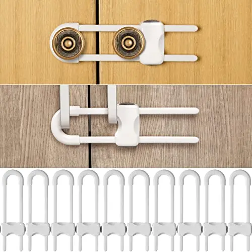 10-Pack U-Shaped Sliding Locks for Knob Handles