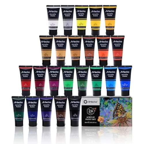 Artecho 24-color acrylic paint set in tubes