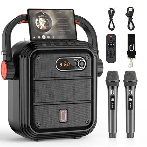 Portable Bluetooth PA with 2 Wireless Mics