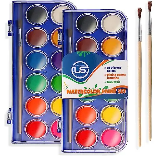 Ultimate Stationery 2-pack of 12-color watercolor sets