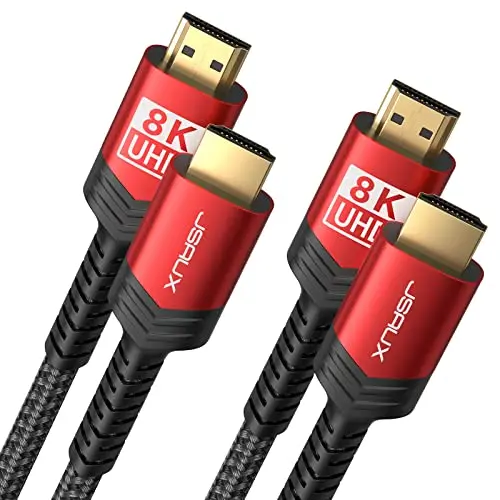 48Gbps Ultra High Speed, Braided, 6ft (Red)