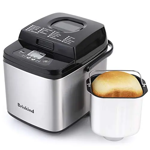 Briskind compact bread maker in black and stainless steel