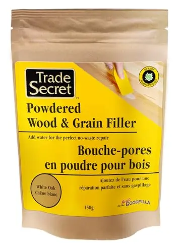 Trade Secret powdered wood filler in White Oak color