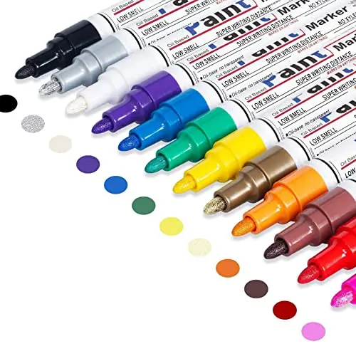 DAPAWIN 12-color oil-based permanent paint markers