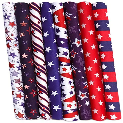 Polyester-cotton blend fabric squares for holiday flag making