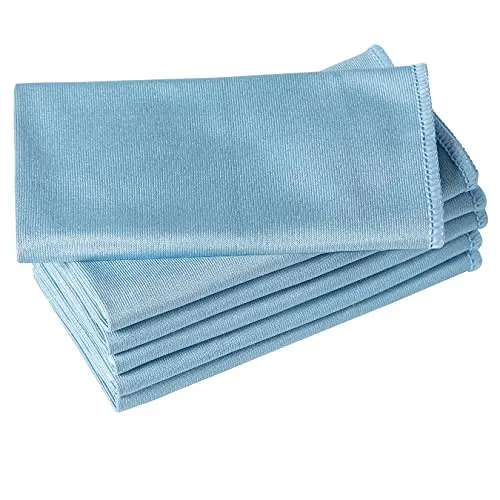 Puomue large blue microfiber cleaning cloths for windows and glasses