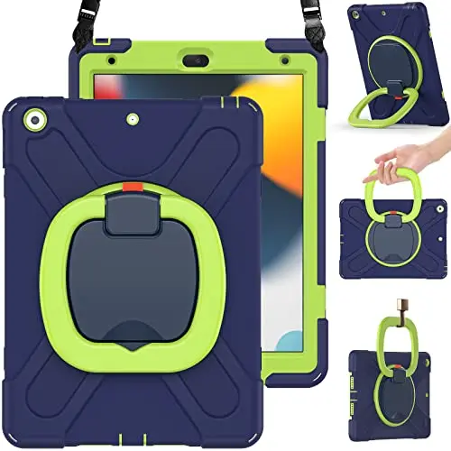 360° Handle, Strap, & Pencil Holder (Navy+Green)