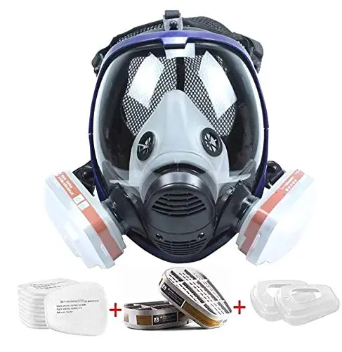 Premium Full-Face Silicone Respirator with Wide Lens
