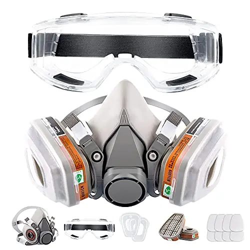 Value Half Face Cover w/ Safety Glasses & Filters