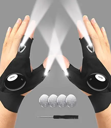 Hands-Free Lighted Gloves for DIY & Outdoor