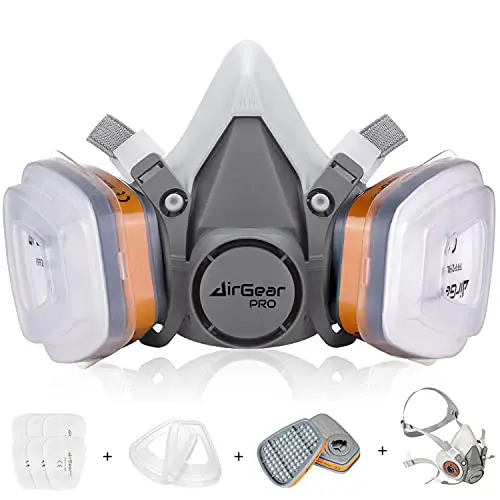 AirGearPro M-500 respirator mask with A1P2 filters for dust and gas protection