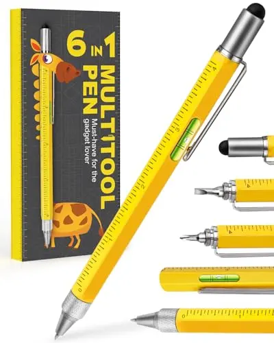 CRANACH yellow aluminum multitool pen with screwdrivers and level