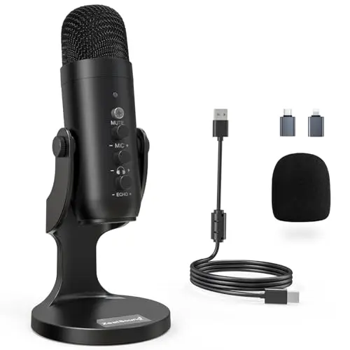 Plug & Play Gaming Mic with Gain, Monitoring, Adapters