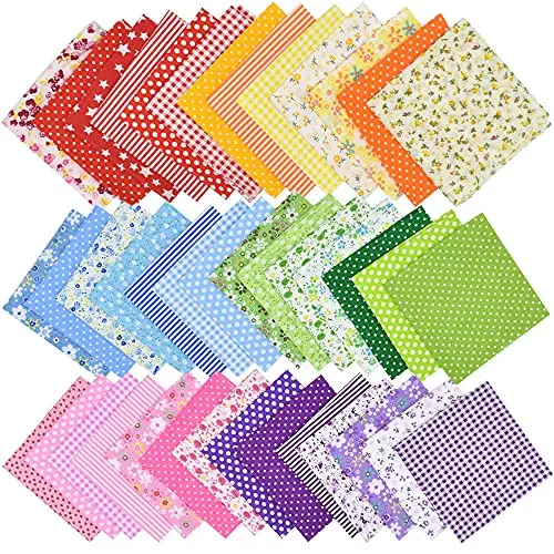HDST-HOME 10x10 inch multicolor floral quilting fabric squares