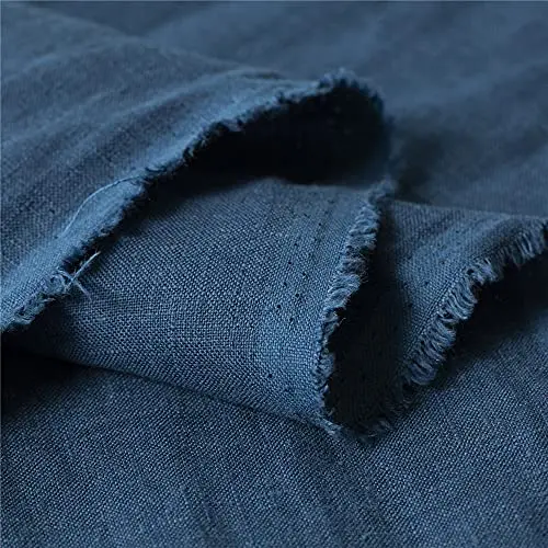 Japan Nature dark blue linen fabric close-up texture