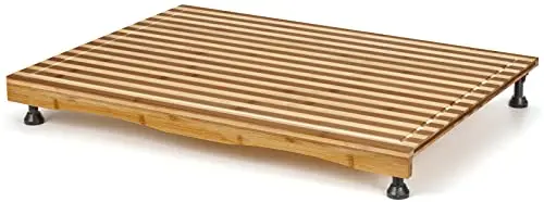 Lynicon bamboo stovetop cover used as outdoor countertop