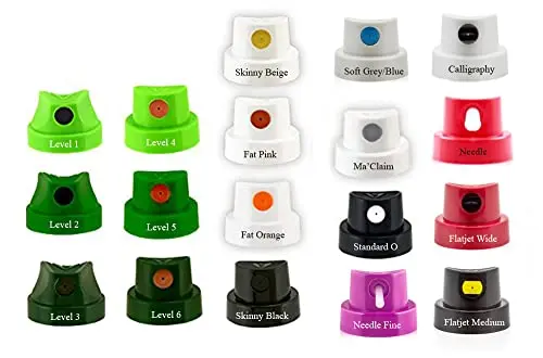 Hyatt's Master Cap Set | Spray Paint Caps Compatible with Montana Cans | 18 Styles
