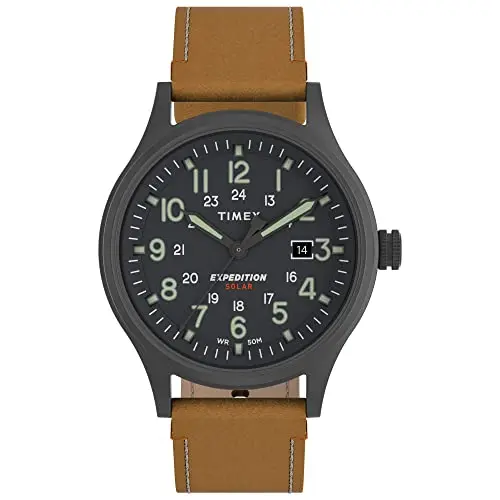 Casual Solar Field Watch, Leather Strap