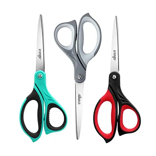 LIVINGO 3-pack of all-purpose scissors in multiple colors