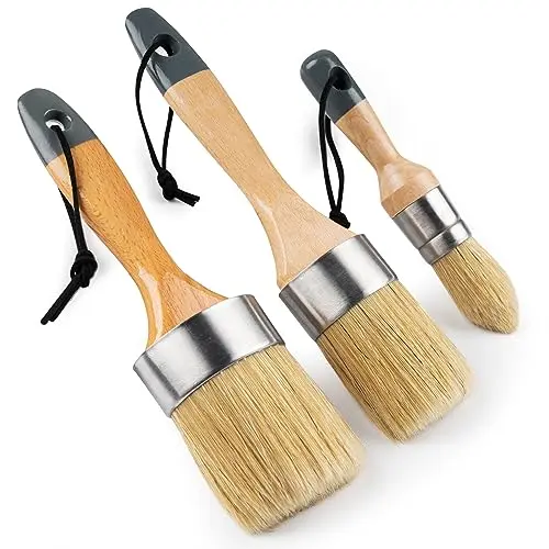 Mister Rui three-piece chalk paint brush set with multicolor handles