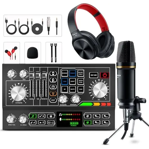 Aluminum Panel DJ Mixer & Mic Set