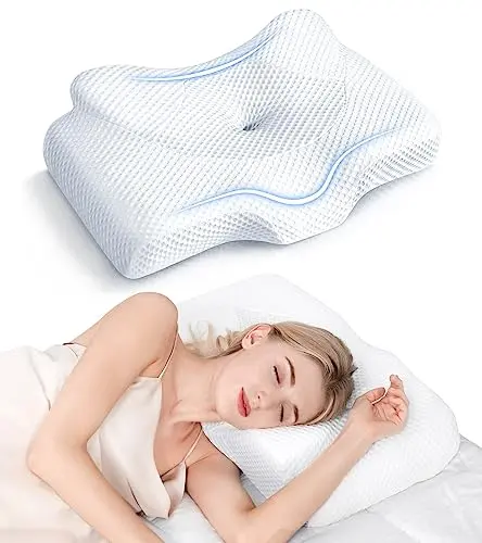 Ergonomic hollow design pillow for neck pain relief