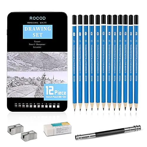ROCOD profession sketch pencils set in metal gift case